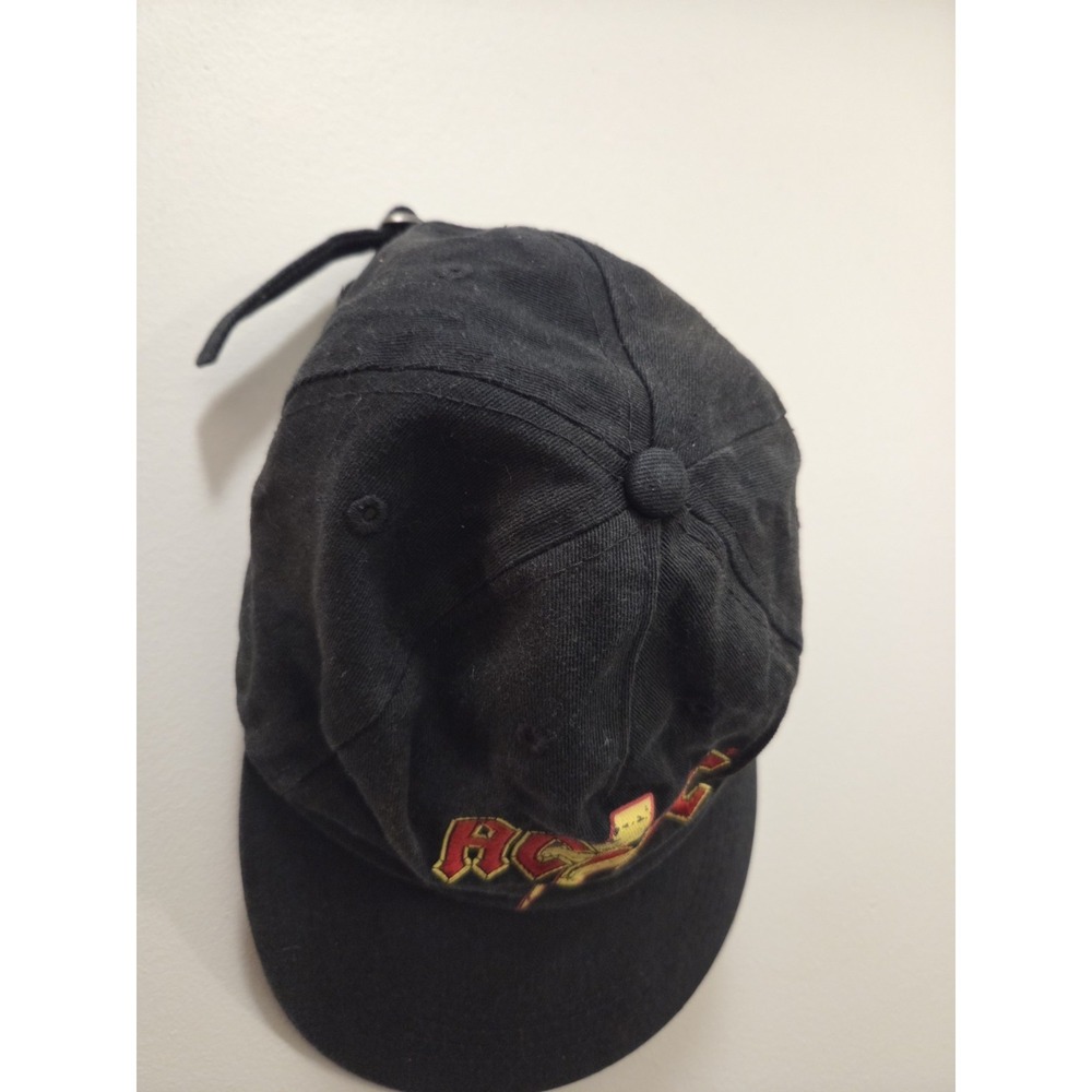 AC / DC Red Logo With Double Lightning Bolt Embroidered Baseball Cap Hat - Picture 2 of 4